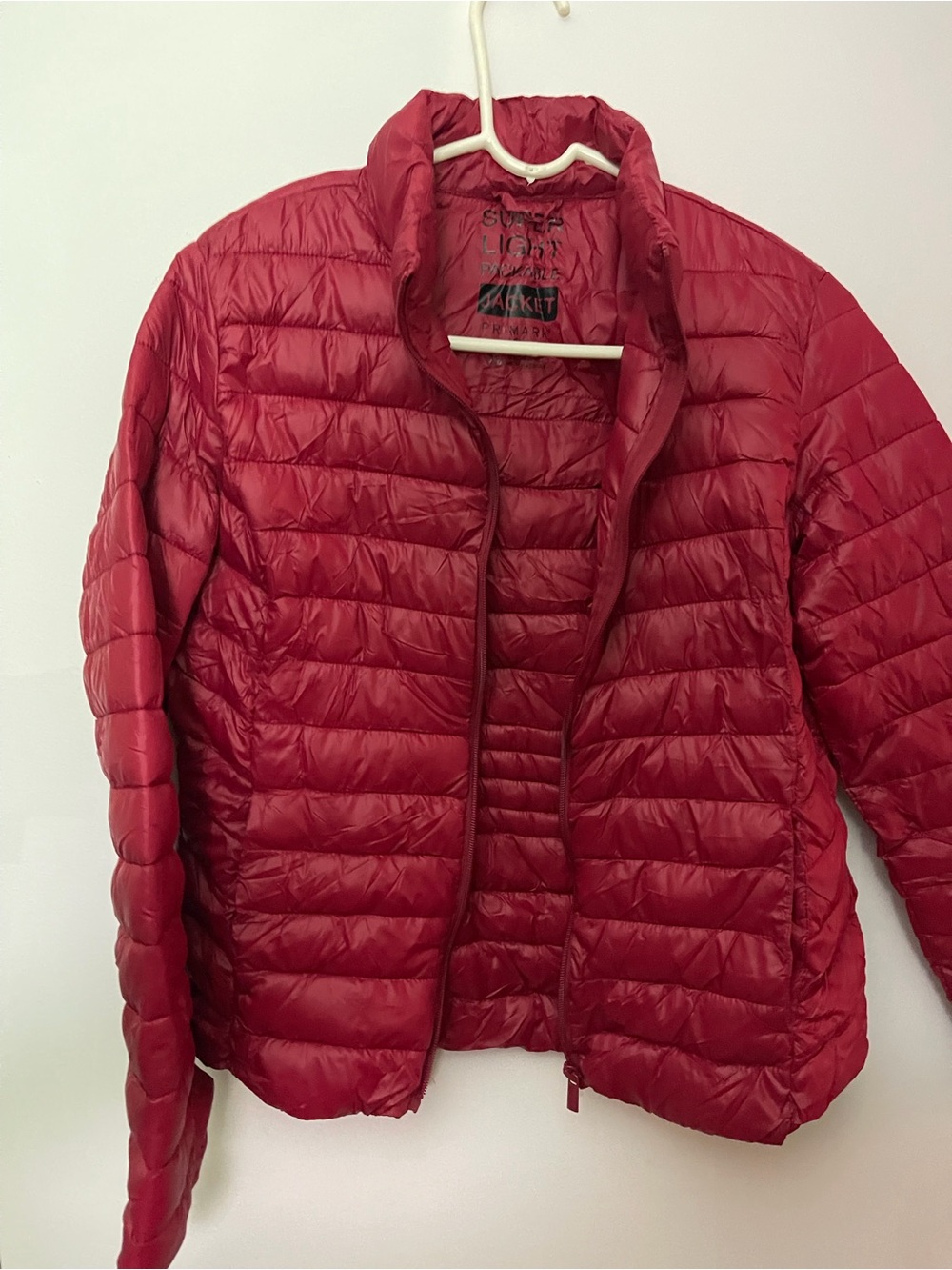 Primark Women's Red Quilted Packable Puffer Jacket